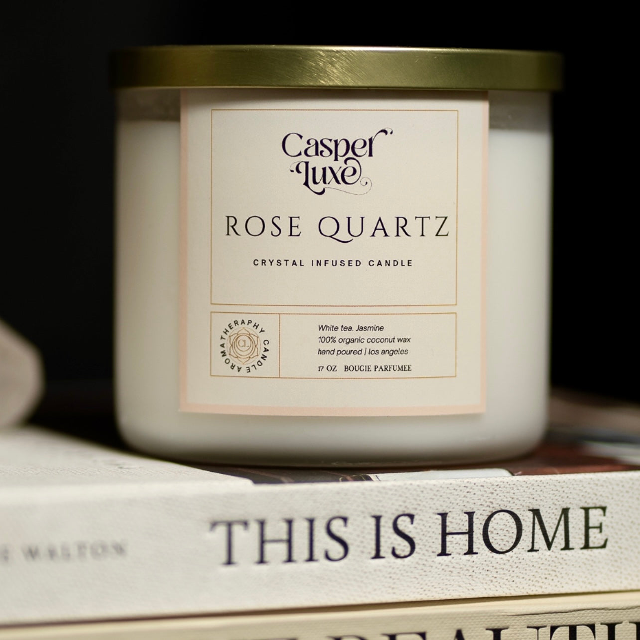 Rose Quartz Crystal Candle