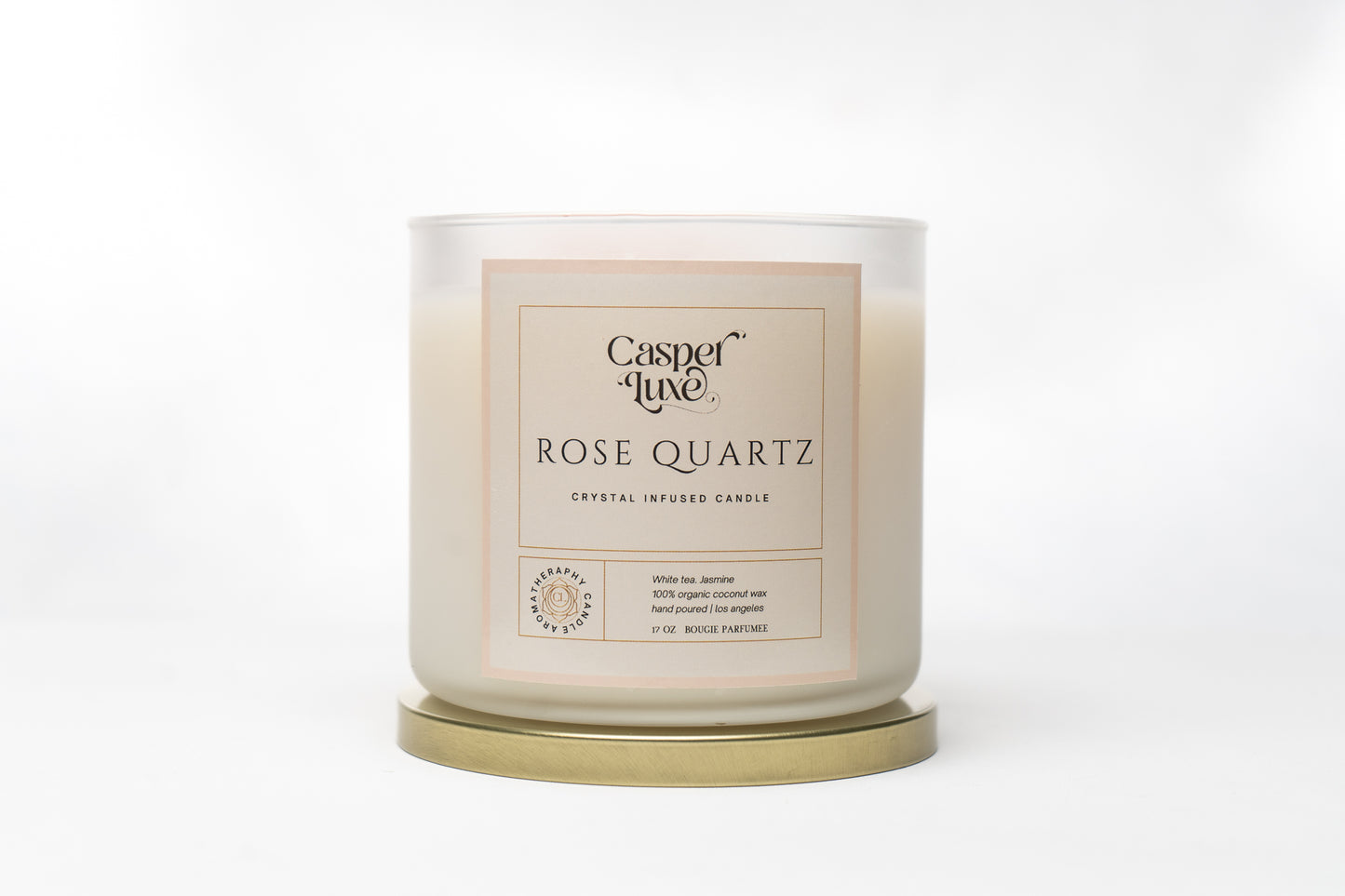 Rose Quartz Crystal Candle