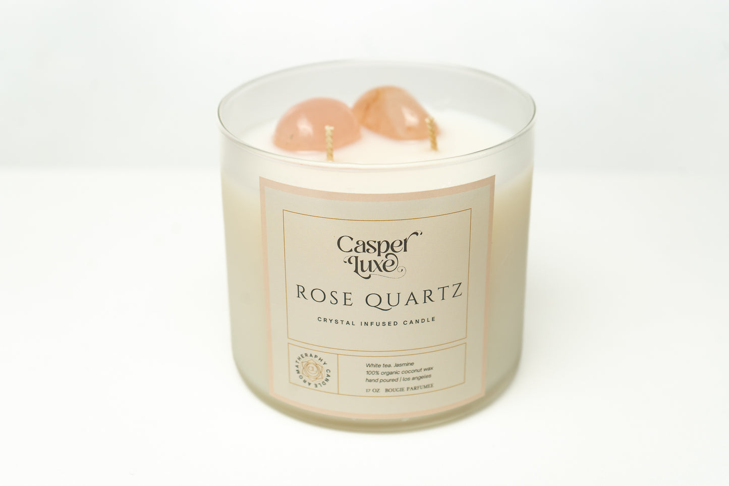 Rose Quartz Crystal Candle