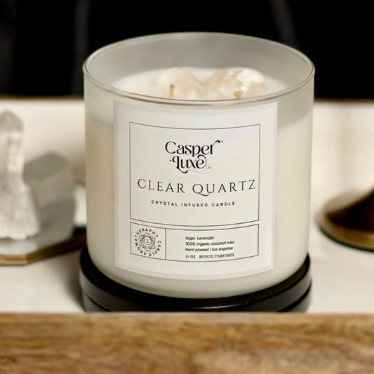 Clear Quartz Crystal Candle